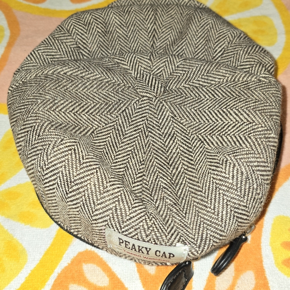 Peaky Blinders Style Tweed Toiletry Toiletries Washbag Travel Zip Peak Cap - Picture 3 of 10